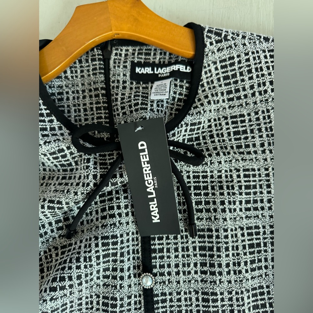 NWT KARL LAGERFELD PARIS Textured Mini Dress - Picture 4 of 10